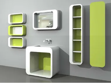 UnopuntoZero COMP 2 - Floor-standing vanity unit with cabinets with mirror by LASA IDEA - view 2